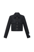 Woven Polyester Fiber Women's Jacket Elegant Checkered Statement